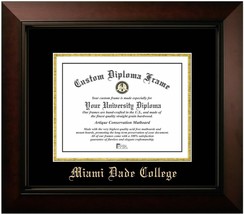 Miami Dade College Black Cherry Gold Embossed Diploma Frame - Campus Images - £55.17 GBP