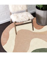 Hand-Tufted Round Area Rug 8x10 Wool Carpet for Bedroom Living Room or K... - $168.07+