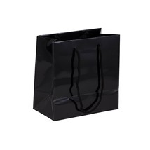 Gift Bags With Rope Handles Small Square 6 1/2 X 6 1/2 X 3 1/2 Black - $28.49