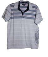 Quiksilver Polo Shirt Mens Small Slimfit Stripe Gray Surf Skate Rugby Be... - £10.46 GBP