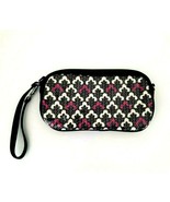 Vera Bradley Wristlet Canterberry Magenta Sequin Shimmer Clutch Black Pi... - £13.43 GBP