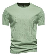 Men&#39;s Round Neck Geometric Embroidered T-Shirt - €30,44 EUR
