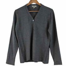Giorgiolini Of Italy Womens M Merino Wool Cardigan Sweater Gray Preppy A... - £19.25 GBP