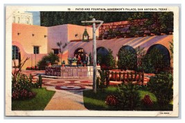 Lot of 2 Governor&#39;s Palace Patio Fountain San Antonio TX UNP Linen Postcard N18 - £2.36 GBP