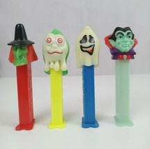 Vtg Lot of 4 Halloween Pez Dispensers Dracula, Witch, Ghost, &amp; Ghoul - £8.54 GBP