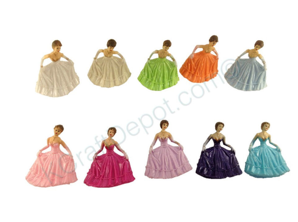 6 Pcs 2&quot; Sweet 15, 16 Quinceanera Plastic Dolls Party Decoration Favors - $3.95