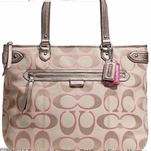 Coach Khaki Daisy Outline Signature Metallic Emma Tote Circa 2013 NWOT - £156.75 GBP