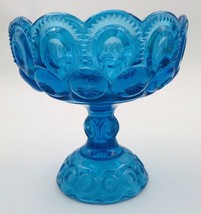 Vintage L.E. Smith Blue Moon and Stars Glass Candy Dish Basket -- 6&quot; Dia... - £14.93 GBP