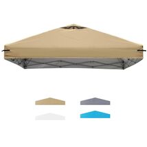 8x8 Beige Canopy Replacement Top - Waterproof, UV Protection for Outdoor... - $98.95