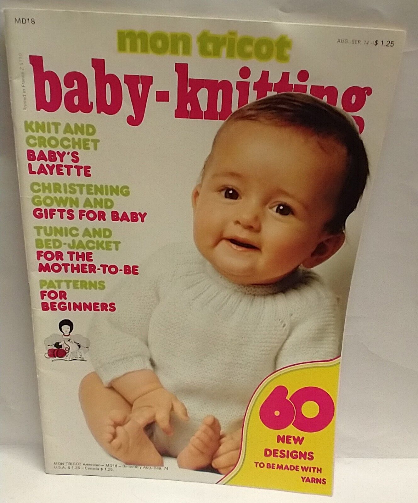1974 Mon tricot Baby Knitting pattern magazine.  70 cute patterns & beginner too - $4.75