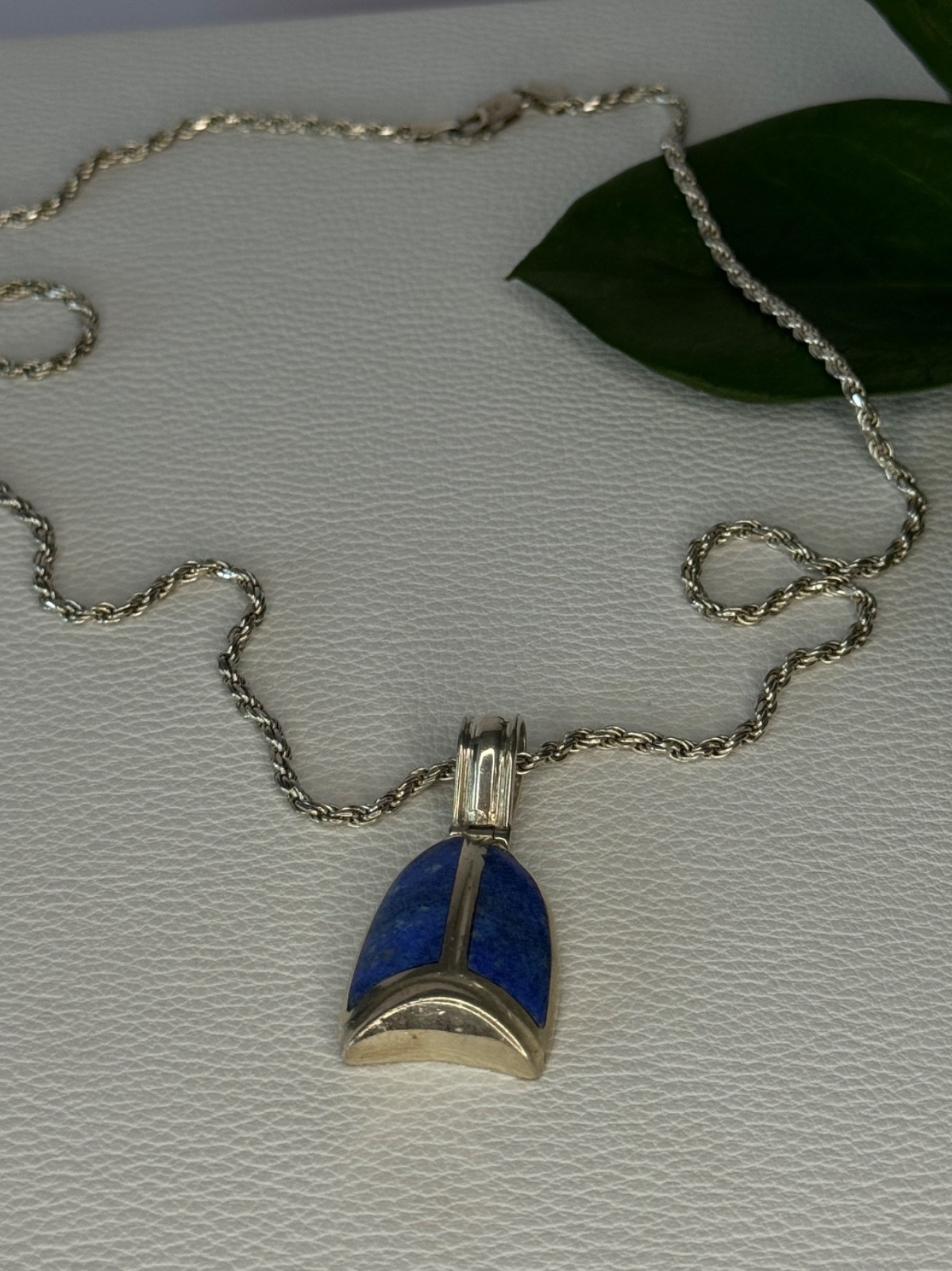 Vintage 925 Sterling Silver Sodalite Necklace Length 20 inch Item image 12