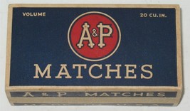 Vintage EMPTY A&amp;P Matches Cardboard Paper Made in USA Box Storage Displa... - £15.03 GBP