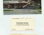 Rawlings Motel Postcard Receipt &amp; Business Card Gatlinburg Tennessee - £14.79 GBP