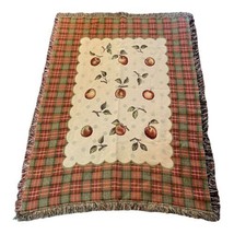 Manual Weavers Apple Orchard Inn Plaid Vtg 2001 Tapestry Afghan Throw Cottage - £59.78 GBP