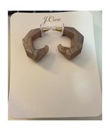 J. Crew Made-in-Italy dimensional hoop earrings white taupe new with tags - $278.37 MXN