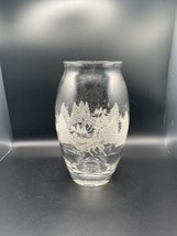 Vintage Luminarc Avon President Club Christmas Vase 1998 Through the  Snow Woods - £25.41 GBP