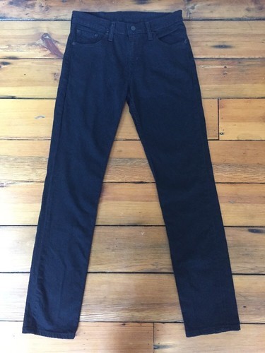Levi Strauss 521 Black Twill Cotton Slim Tapered Straight Leg Jeans Men ... - $29.69