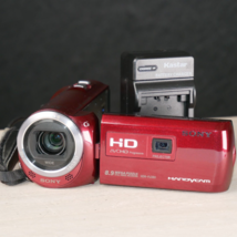 Sony HDR-PJ380 16 GB Full HD Handycam Projector Camcorder Red *GOOD/TESTED* - £112.84 GBP