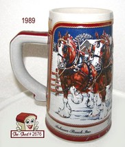 Vintage Anheuser-Busch Beer Mug 1989 Budweiser Winter&#39;s Evening Beer Stein - £15.76 GBP