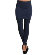 M. Rena Women&#39;s Full Length Rayon Seamless Leggings with Skirt Attached - £36.45 GBP