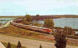 Santa Fe Railroad Train Bridge Fort Madison Iowa Fred Harvey postcard - £5.10 GBP
