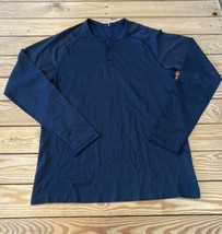Lululemon Men’s Long Sleeve Swiftly Henley shirt Size M Black S7 - £39.51 GBP