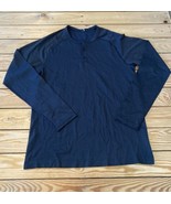Lululemon Men’s Long Sleeve Swiftly Henley shirt Size M Black S7 - £38.91 GBP