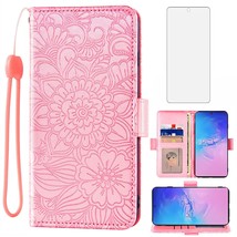 Compatible With Samsung Galaxy S10 Lite Wallet Case And Tempered Glass Screen Pr - £19.65 GBP