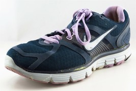 Nike Lunarglide Lace Up Running Blue Fabric Women Shoes 8.5 M - £15.78 GBP