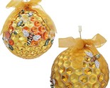 Kurt Adler Set of 2 Bumble Honeycomb Bee Hive Christmas Tree Ball - £19.39 GBP