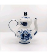 GZHEL Russian Porcelain Coffee Tea Pot Vtg 7.5&quot; - $1,008.90 MXN
