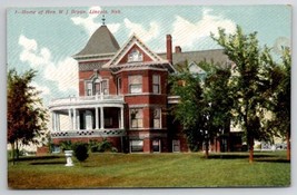 Lincoln NE Home Of The Hon. W.J. Bryan Nebraska Postcard M23 - £7.77 GBP