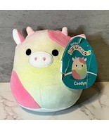 New Squishmallow 5&quot; Caedyn the Cow Pink White Plush 2022 NWT - £15.37 GBP