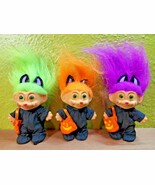 1990s Russ Berrie Lot of 3 Halloween Kitty Cat Trick-or-Treat Troll Doll... - $86.07