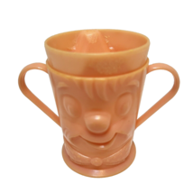 Vintage The Weaning Cup 3D Pink Plastic Sippy Cup Double Handle Collectible - £7.92 GBP
