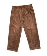 Vibes Khakis Men&#39;s Brown Corduroy Pants 100% Cotton Size W40 L30 Retro - $32.57 CAD
