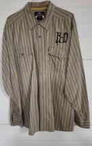 Harley Davidson Genuine 3XL Long Sleeve Button Front HD Stripe Shirt Men Ex Cond - £94.38 GBP