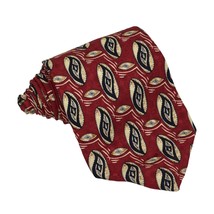 Vintage G J Cahn Mens Tie Necktie Silk Geometric Red Hand Sewn in USA 60 in - £15.84 GBP