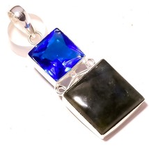 Labradorite Faceted Tanzanite Quartz Gemstone Pendant Jewelry 2.30&quot; SA 1412 - £4.00 GBP