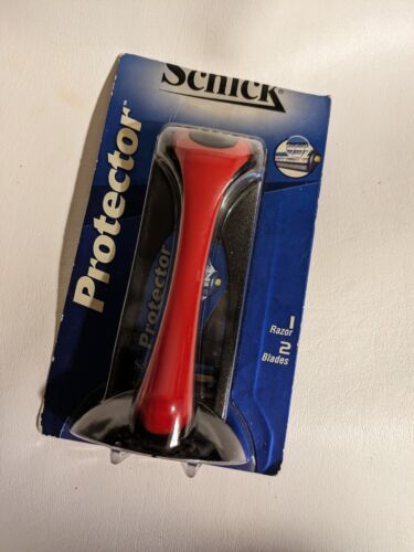 1997 Schick Protector Razor Shaver Red Handle 2 Refill Blades Germany NEW - $26.72