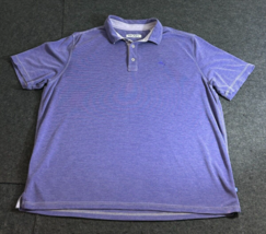 Tommy Bahama Polo Shirt Purple Striped Tencel Modal Short Sleeve Men&#39;s S... - $14.79