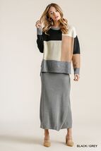 Colorblock Contrasted Cotton Fabric On Back Top With Side Slits And High... - $34.55