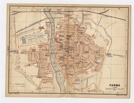 1899 Antique City Map Of Parma / EMILIA-ROMAGNA / Italy - £20.92 GBP