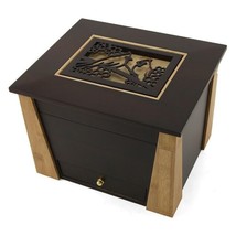 Large 200 Cubic Inch Wood Craftsman Memory Chest Cremation Urn w/Cardinals - £382.30 GBP