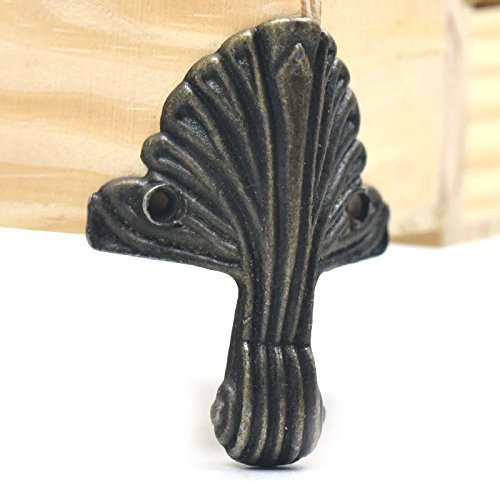 Bluemoona 10 Pcs - Jewelry Chest Box Wood Decorative Feet Leg Desk Corner Protec