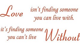 Picniva Orange 48&quot; X 22&quot; Love Without Quote Wall Sticker Paper Quote Decal Art D - £16.03 GBP