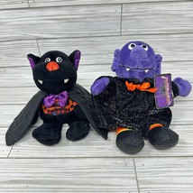 Vintage Walmart Halloween Plush Beanie Vampire Black Bat Shelf Sitter 9 Inch - £11.86 GBP