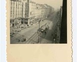 Budapest Hungary Street Scene Black &amp; White Photo 1946 Street Car - $17.80
