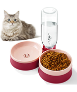 Cat Food Bowl, Cat Bowls Whisker Friendly with Water Dispenser for Cats ... - $18.80