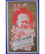 Victorian Trade Card Hair Dresser Baby Flowers Business C.R Dimick East ... - £3.89 GBP